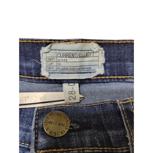 Current/Elliott Womens 28 The High Waist Skinny Townie Distressed Stretchy A1.1 - Picture 2 of 11